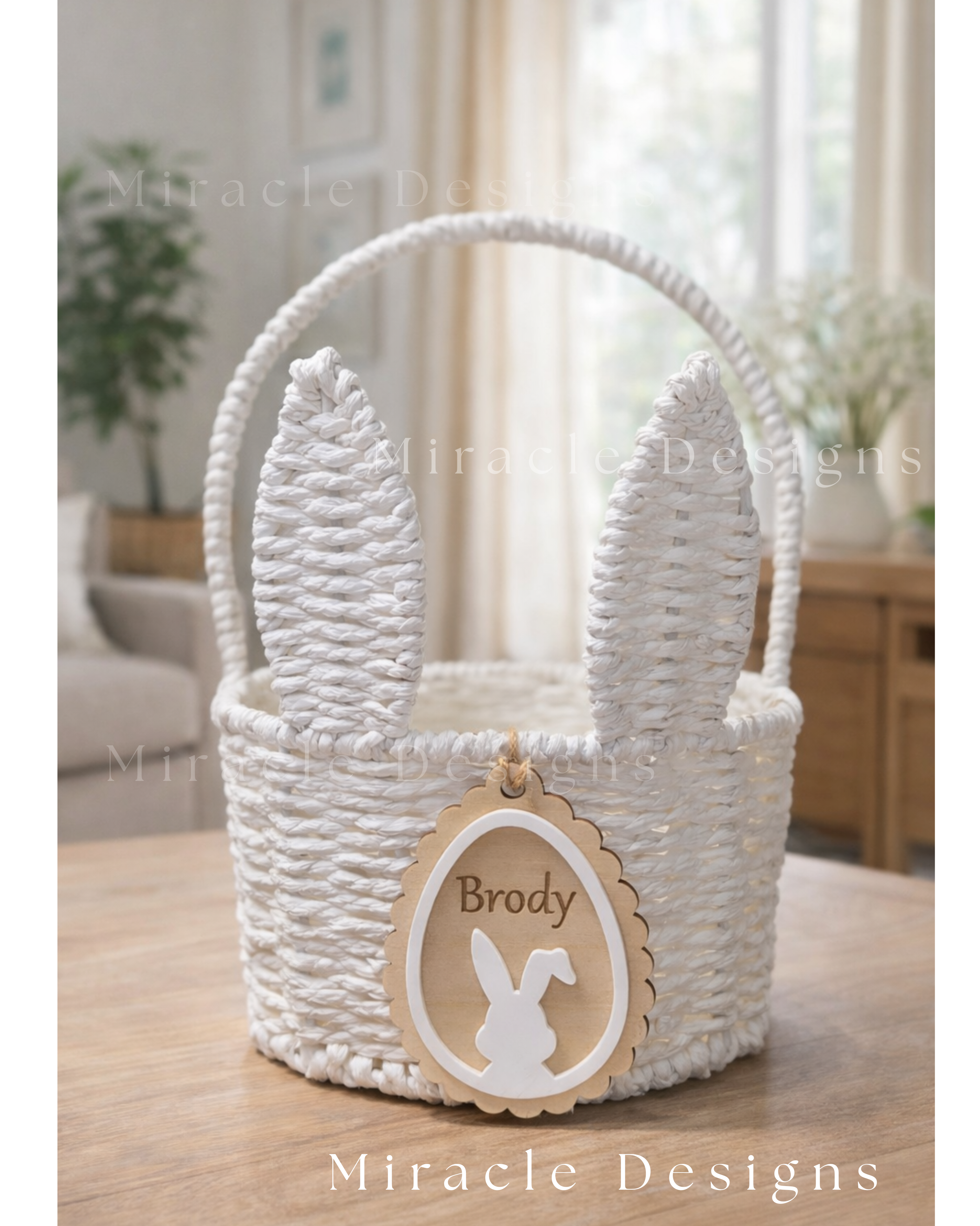 Personalised Bunny Ear Easter Basket