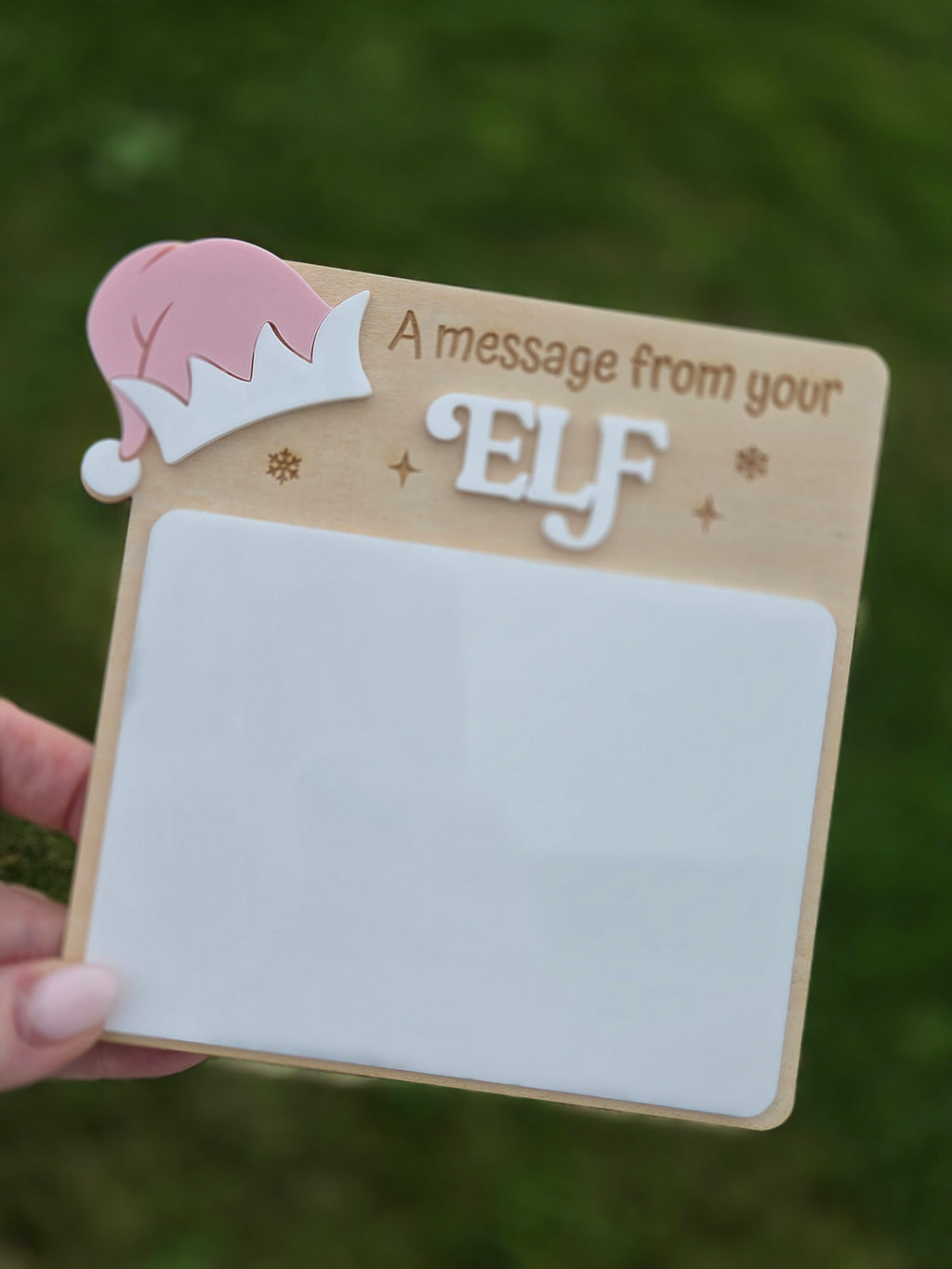 Elf dry erase message board