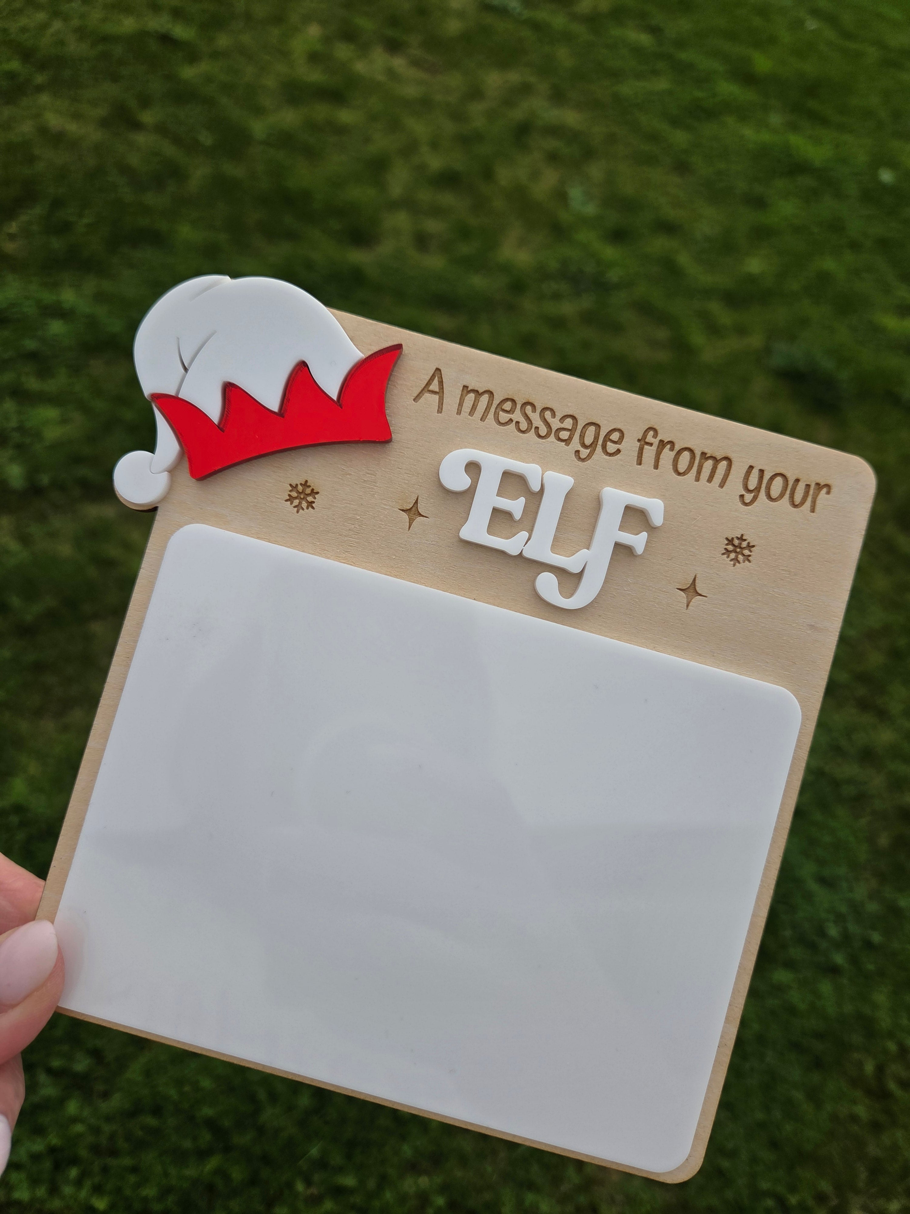 Elf dry erase message board