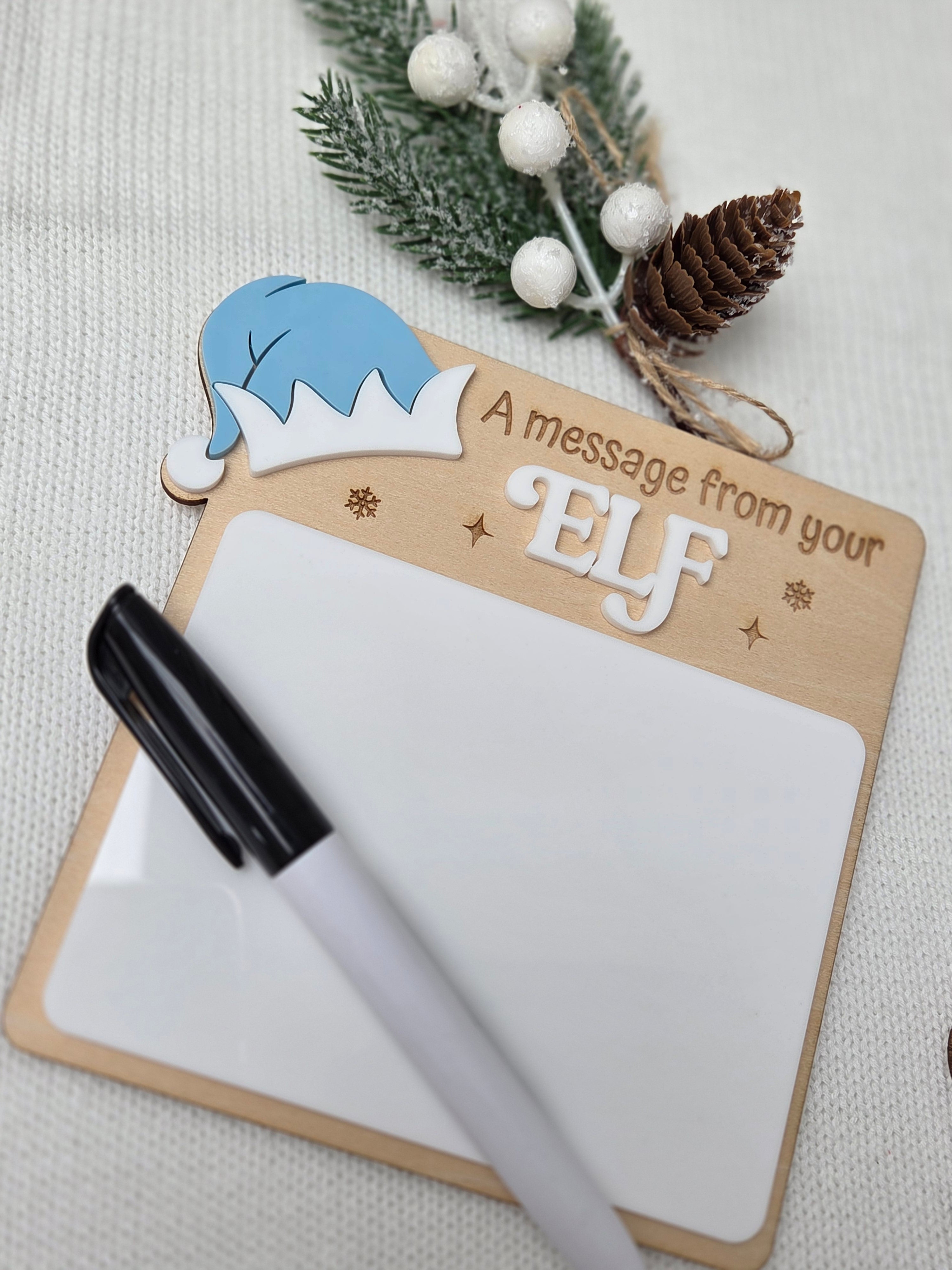 Elf dry erase message board