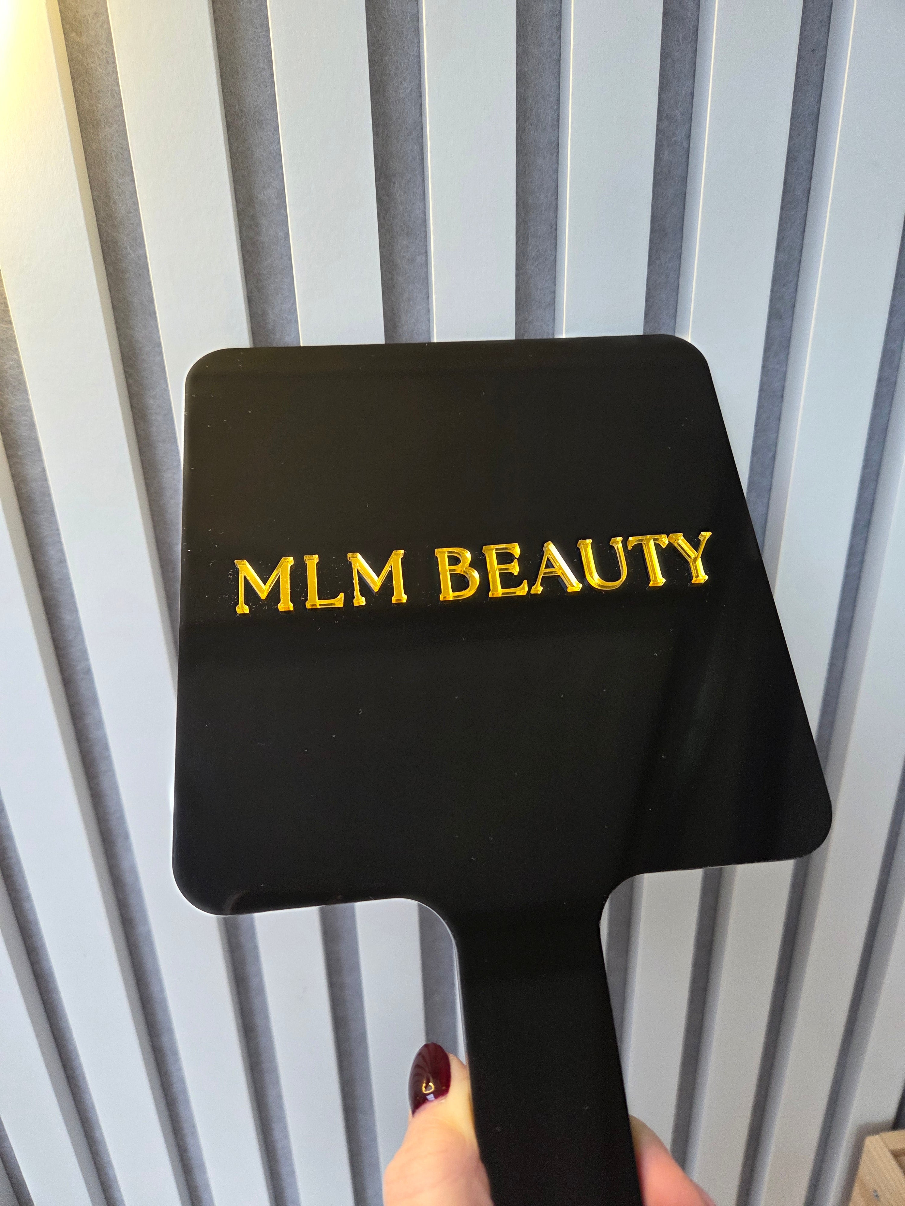 Custom double layered handheld mirror