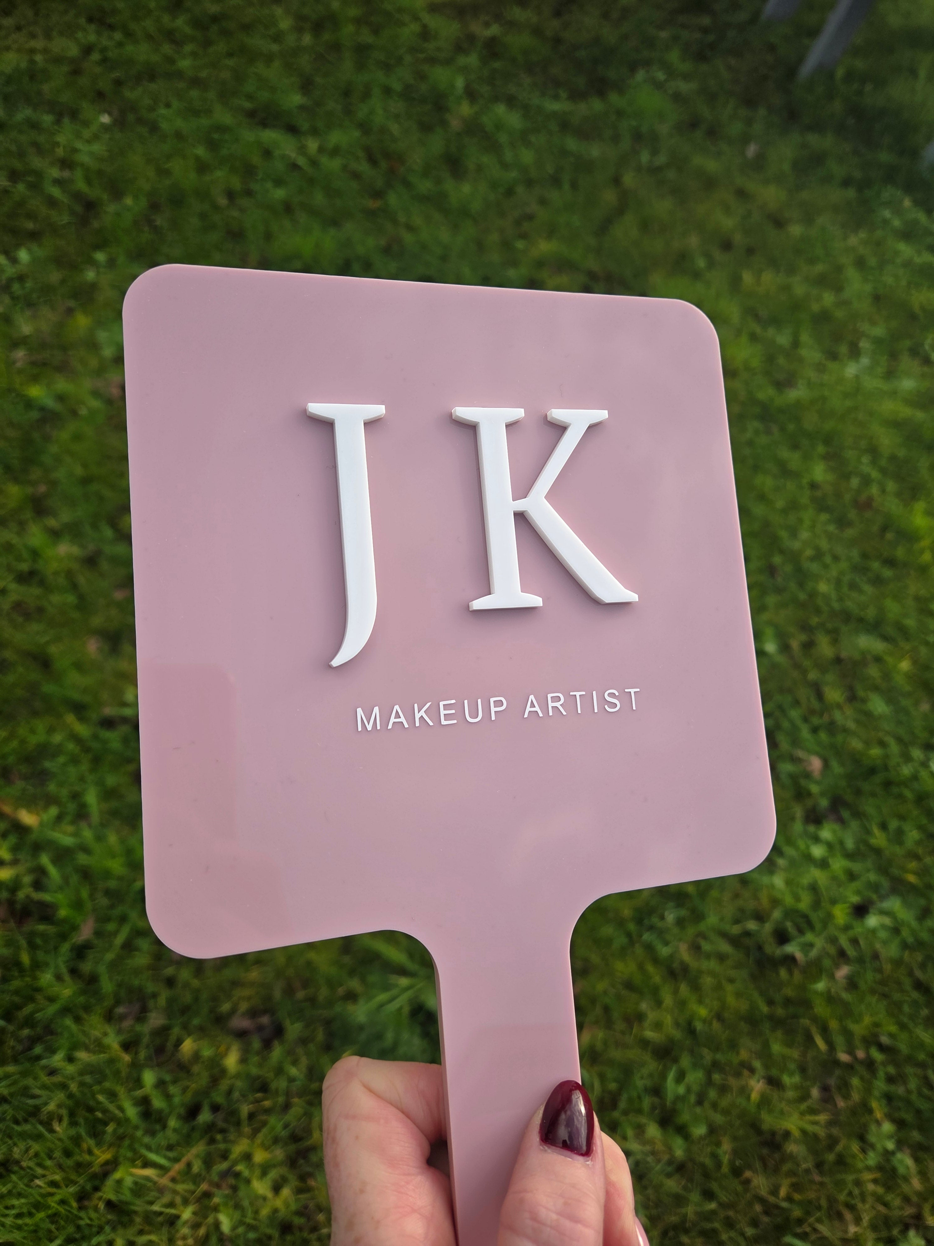 Custom double layered handheld mirror