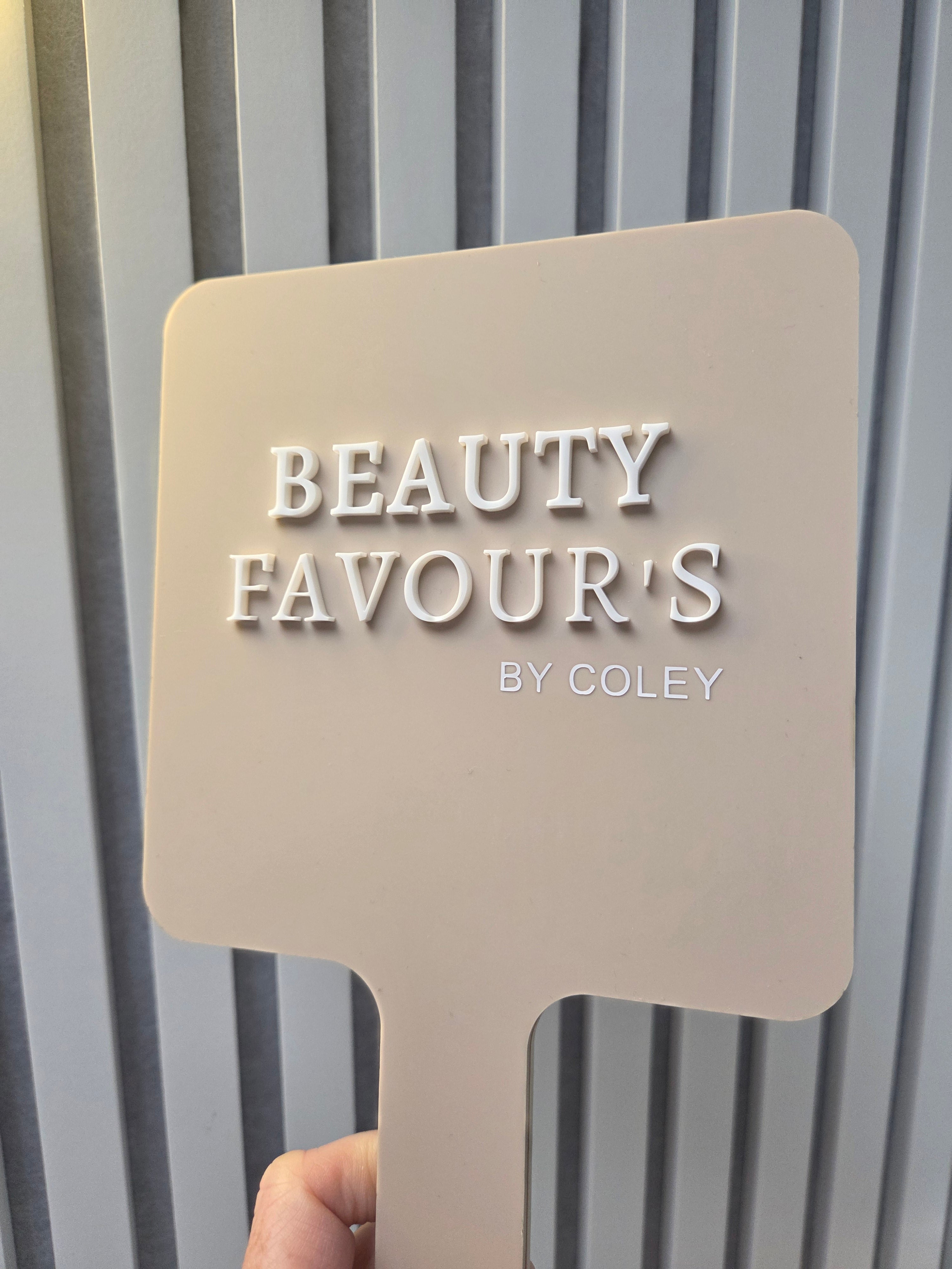 Custom double layered handheld mirror