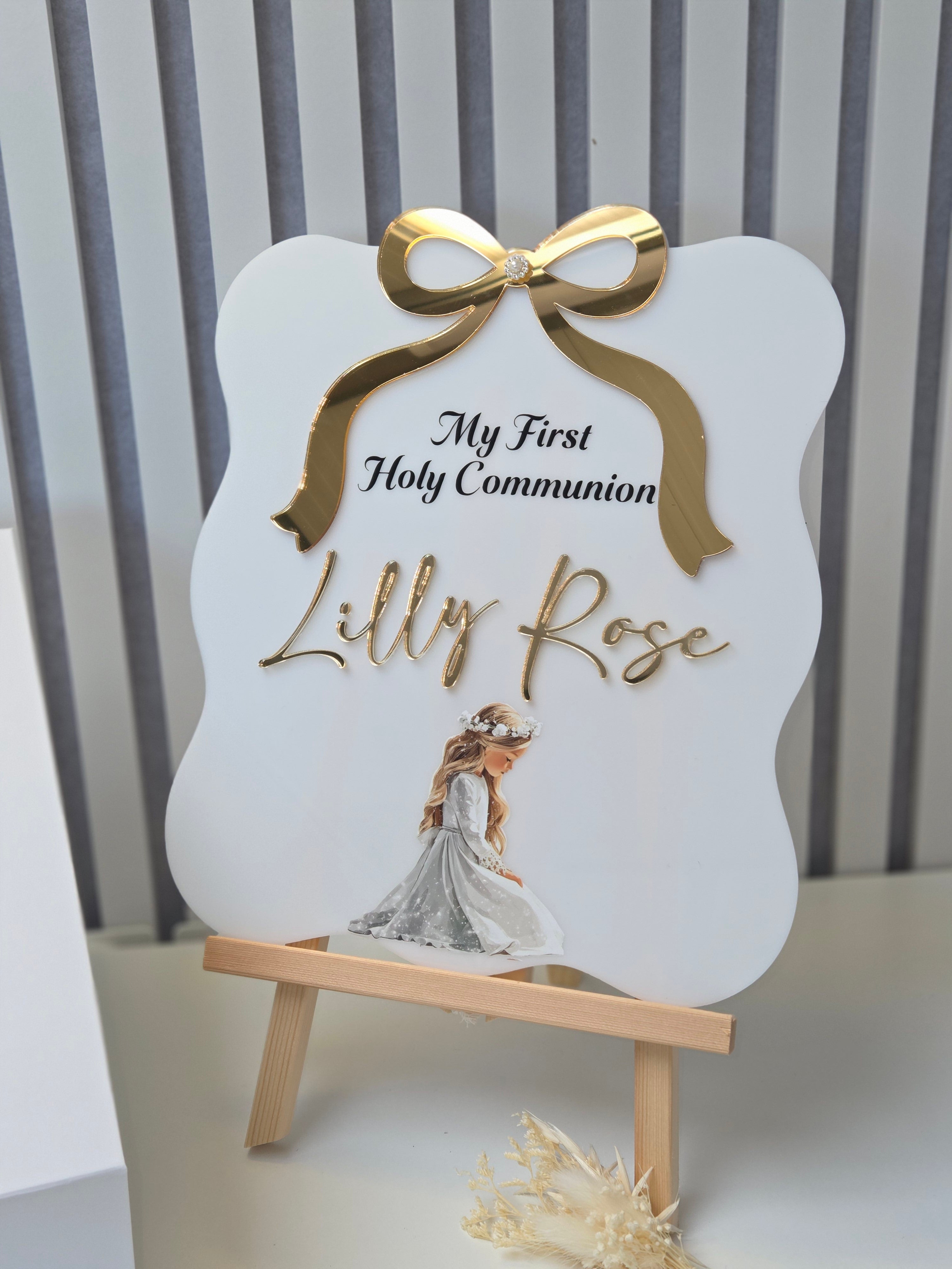 Acrylic First Holy Communion Table Sign