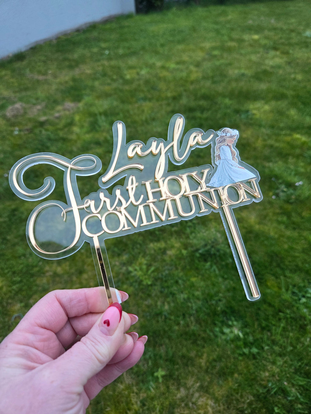 Personalised Double layered Acrylic cake topper