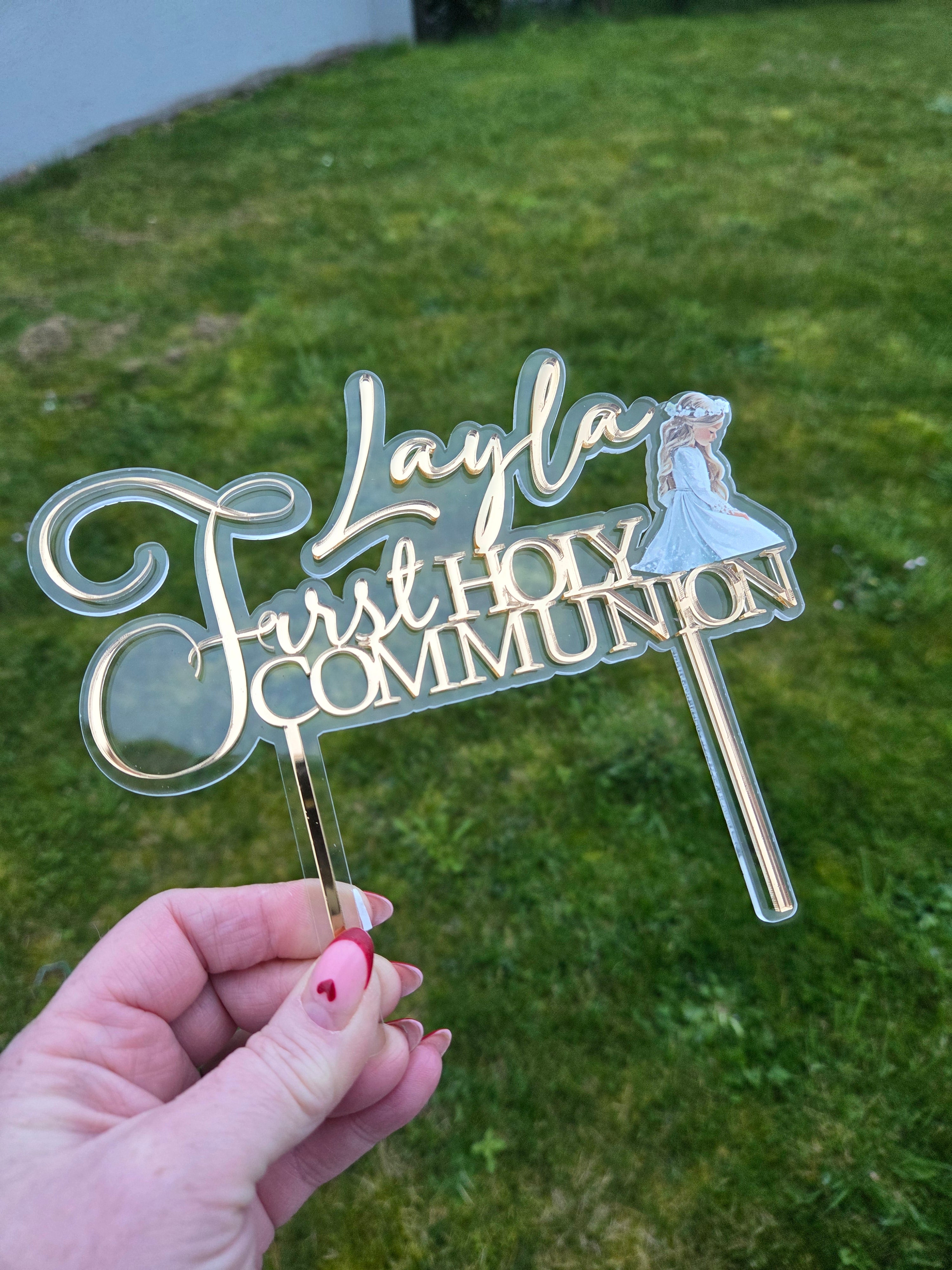 Personalised Double layered Acrylic cake topper