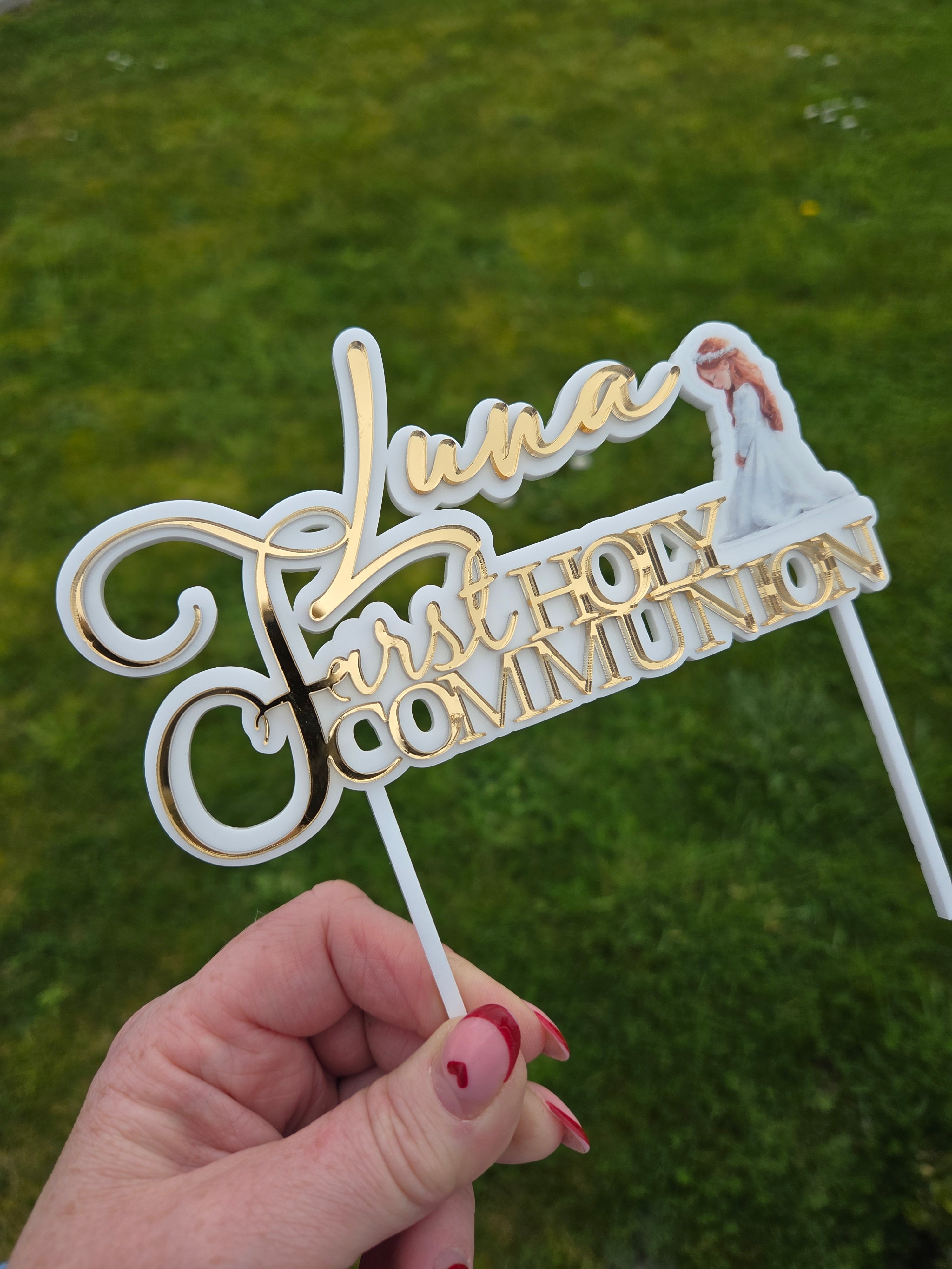 Personalised Double layered Acrylic cake topper