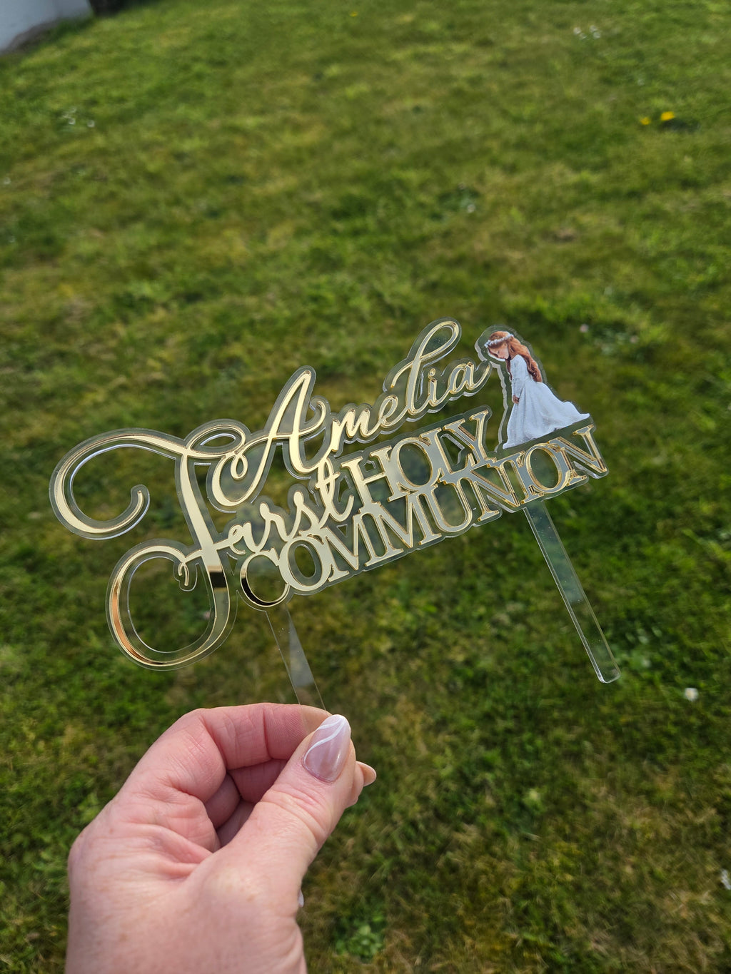 Personalised Double layered Acrylic cake topper