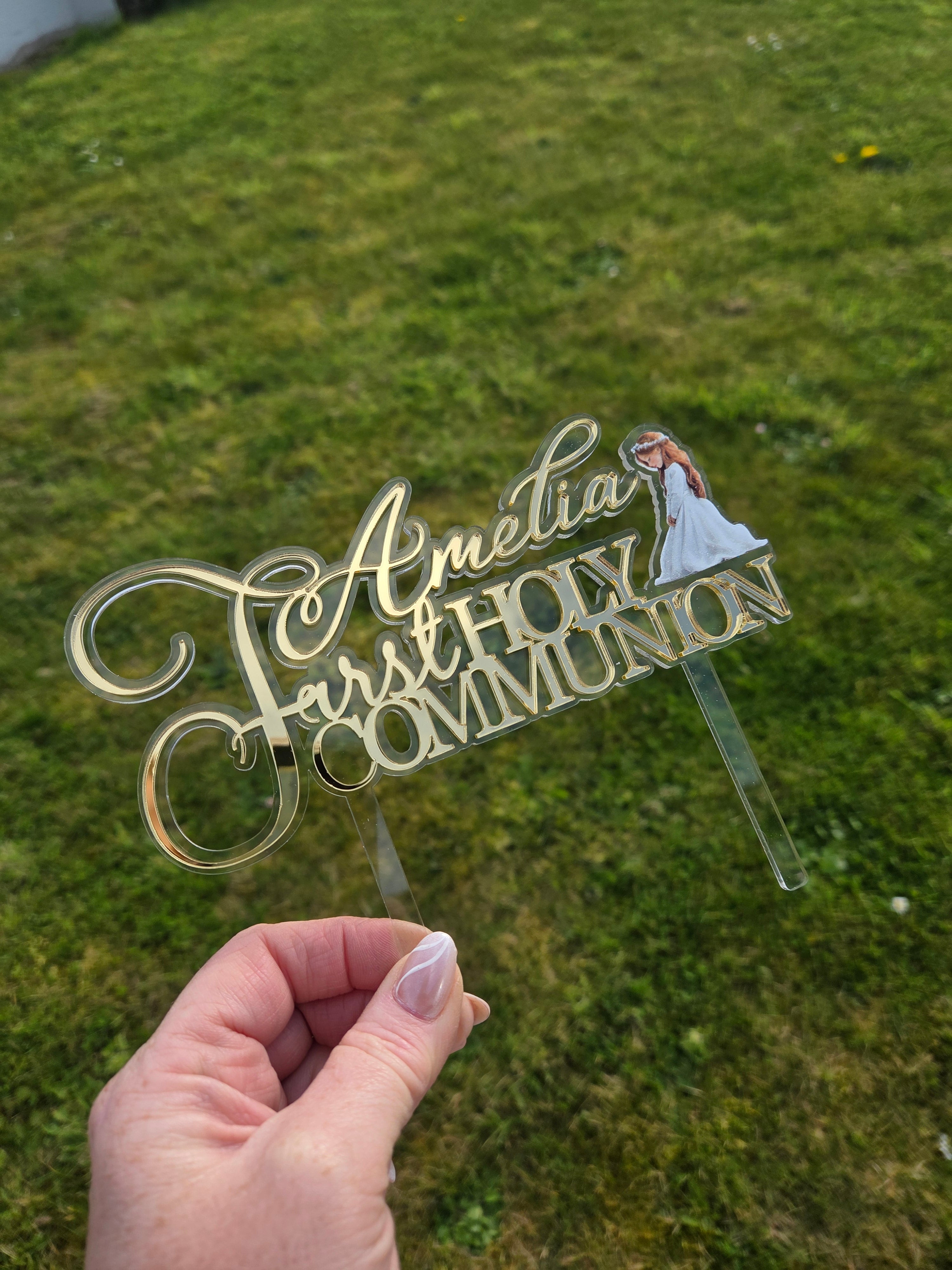 Personalised Double layered Acrylic cake topper