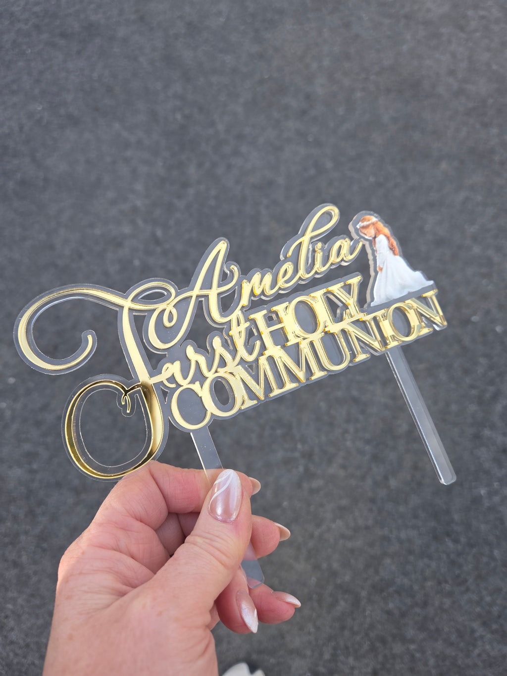 Personalised Double layered Acrylic cake topper