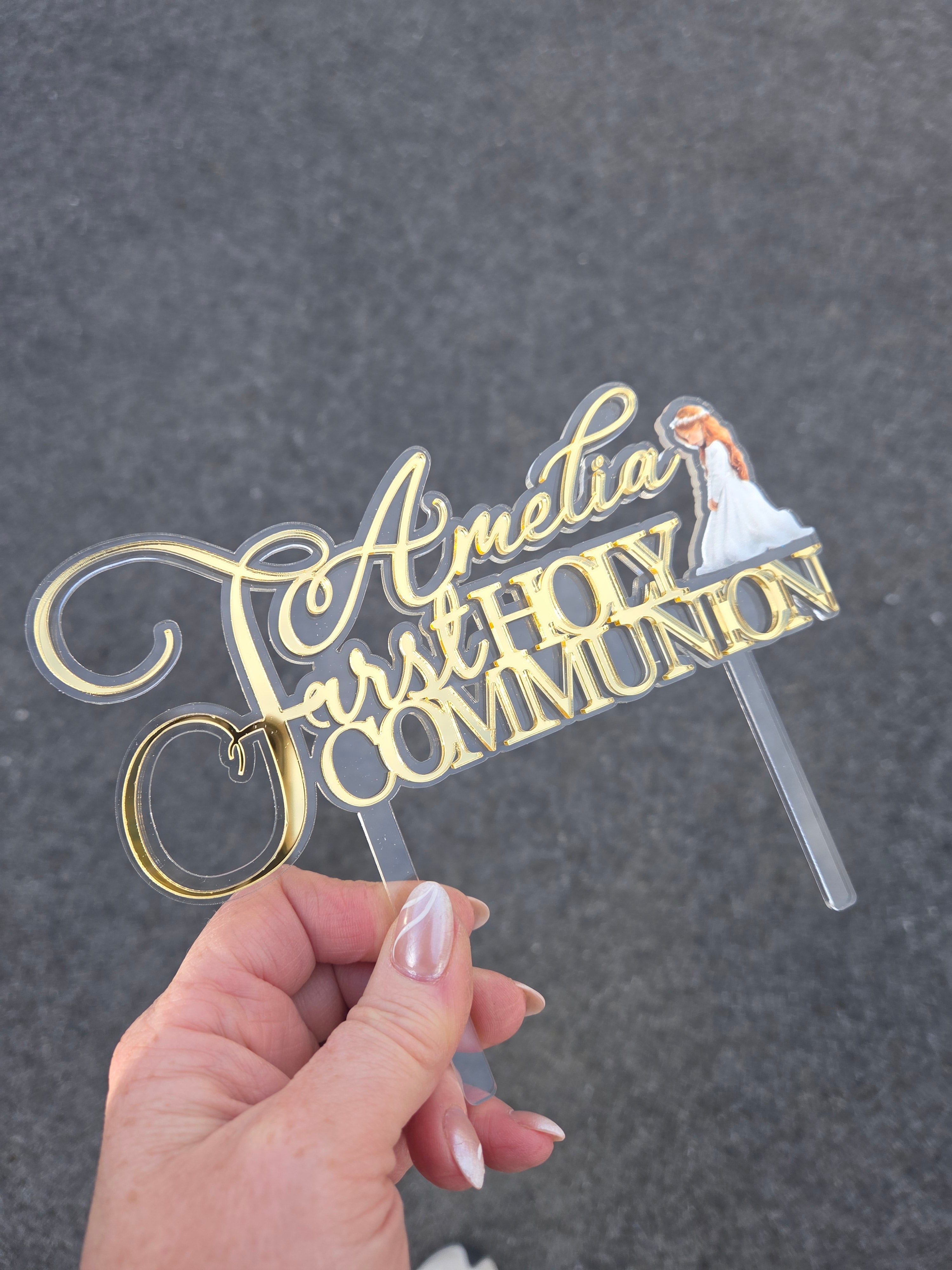 Personalised Double layered Acrylic cake topper