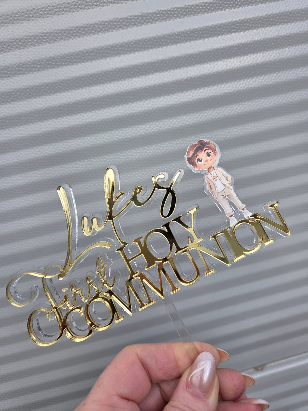 Personalised Double layered Acrylic cake topper