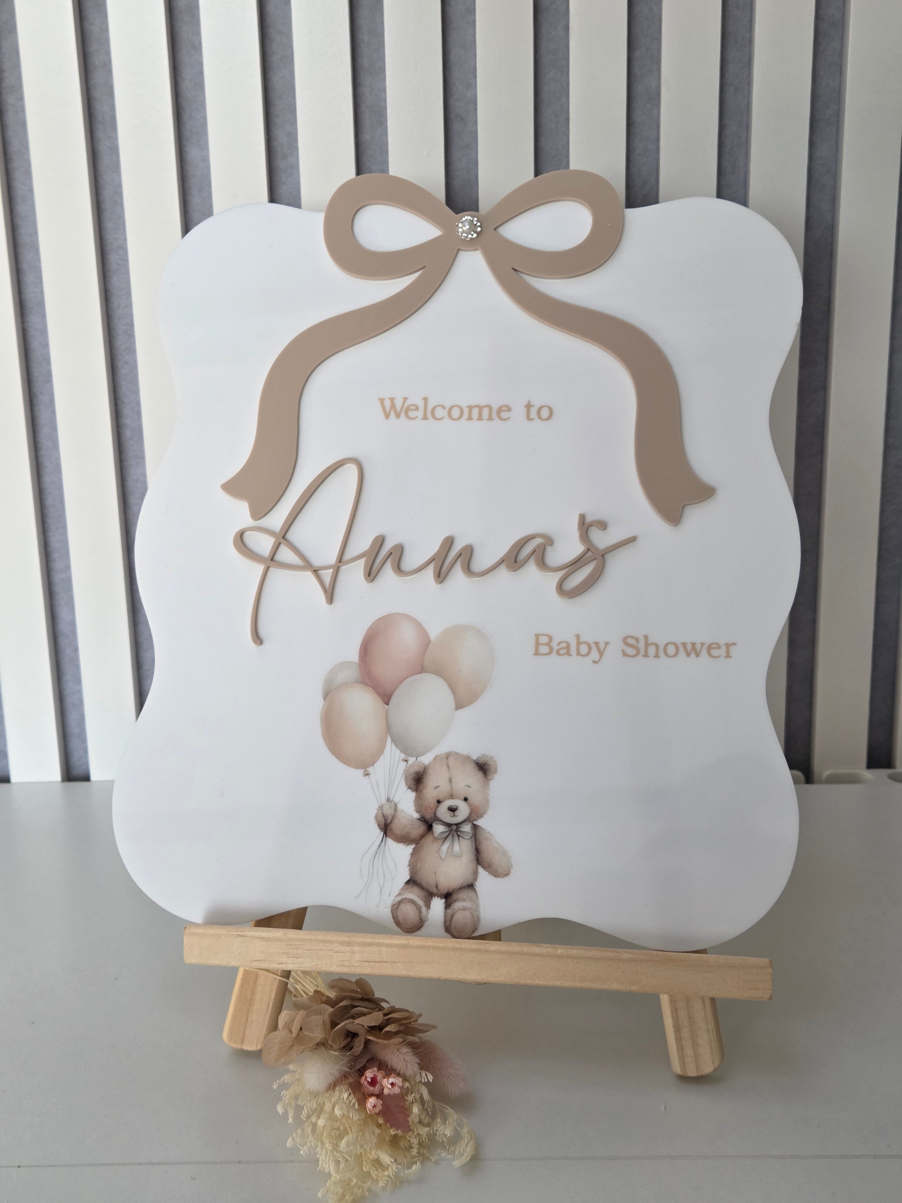Personalised Acrylic Baby shower sign