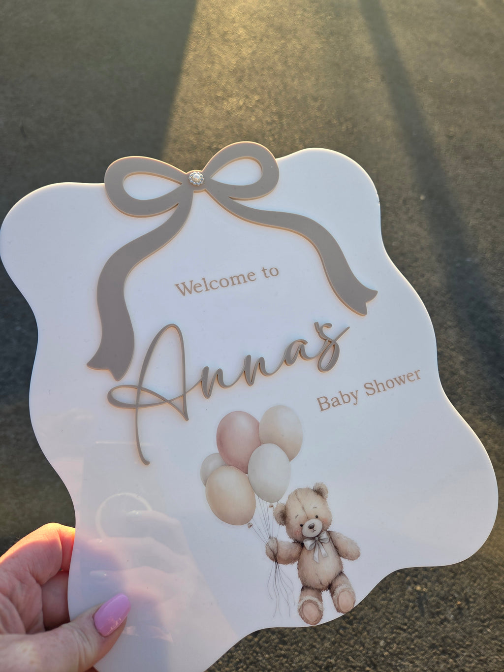 Personalised Acrylic Baby shower sign
