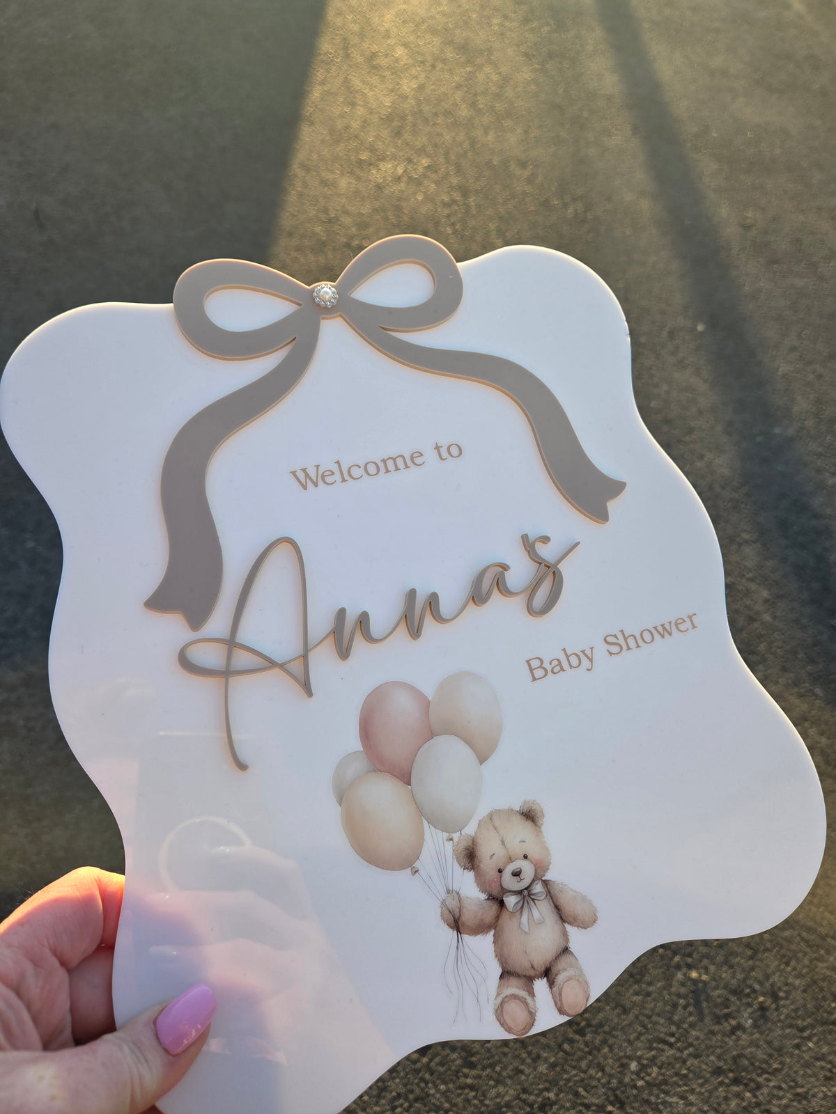 Personalised Acrylic Baby shower sign