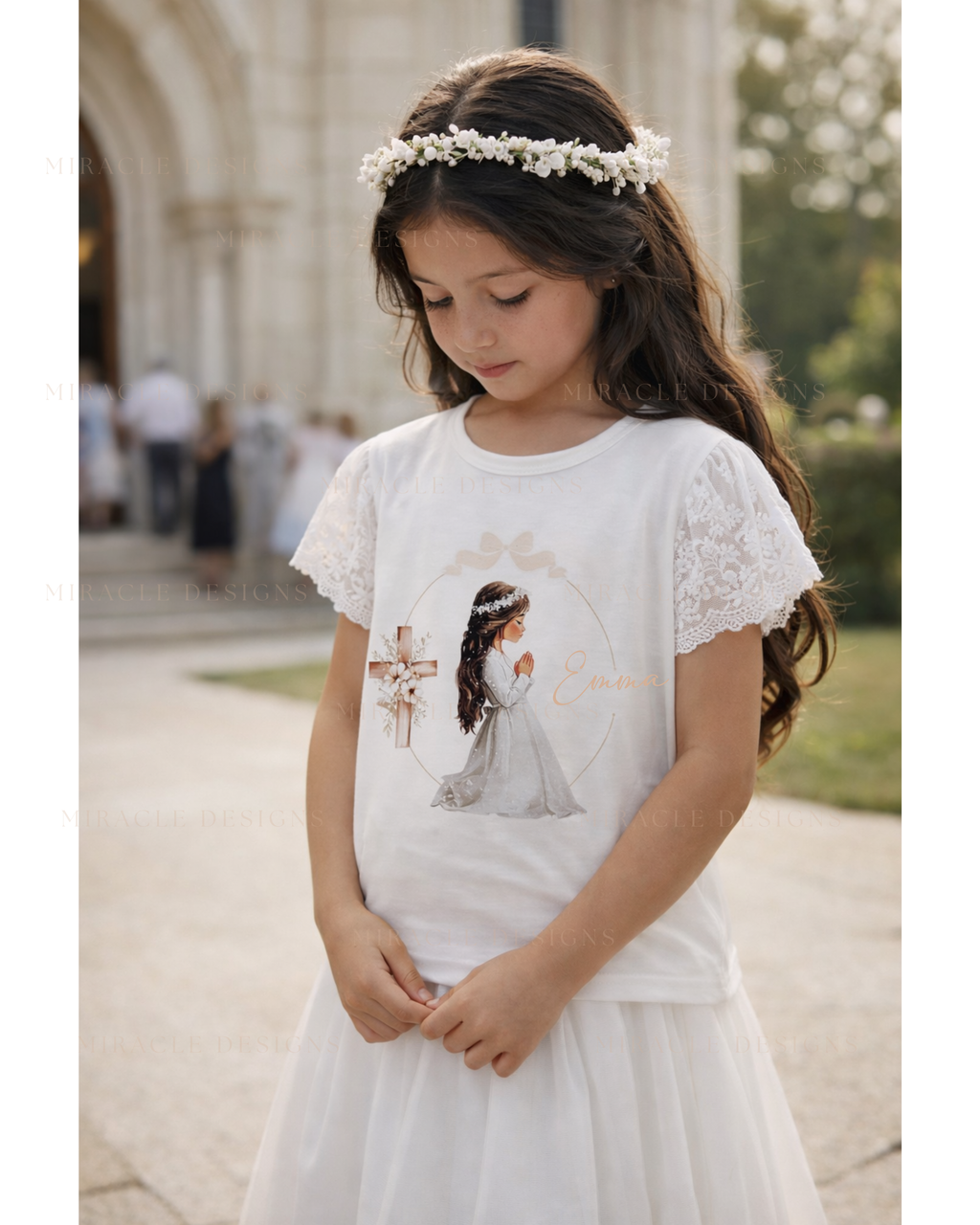 Lace sleeved t shirt