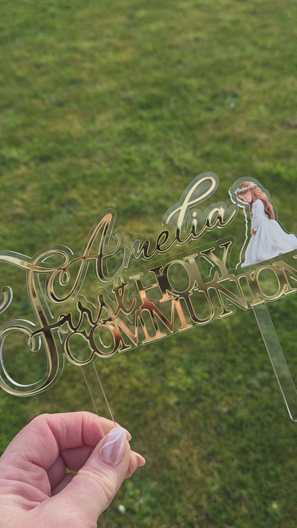 Personalised Double layered Acrylic cake topper