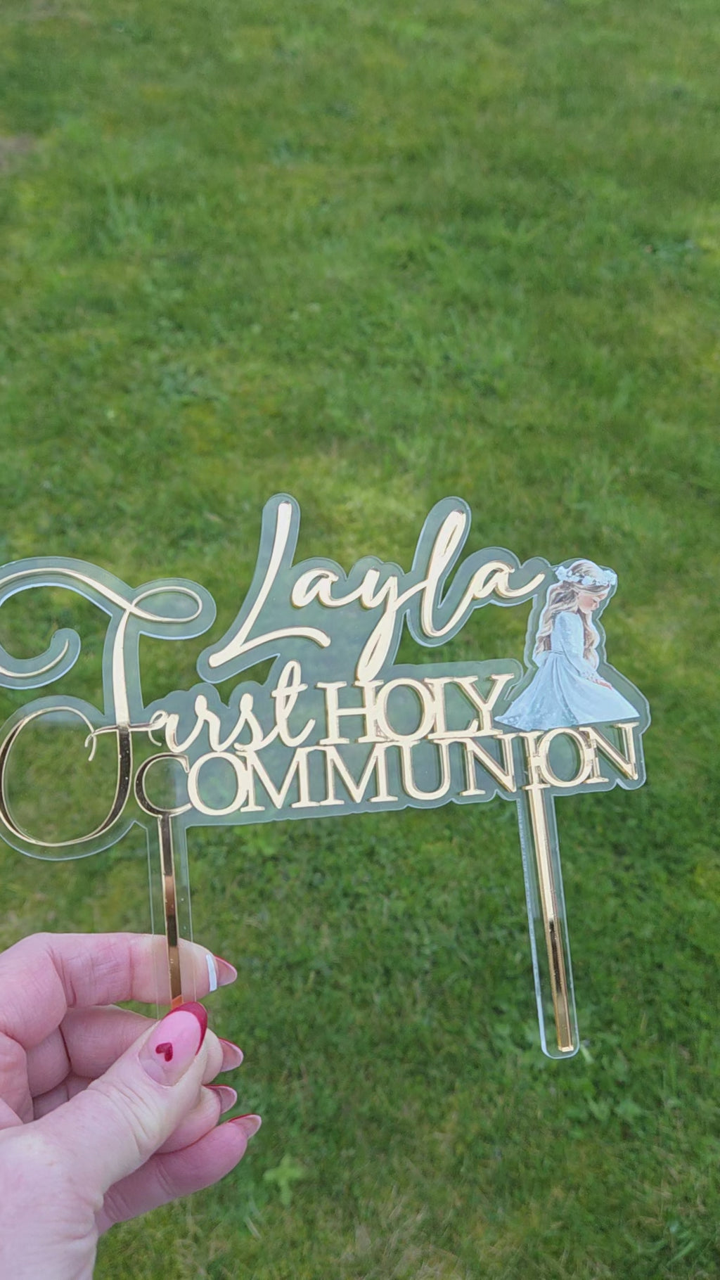 Personalised Double layered Acrylic cake topper