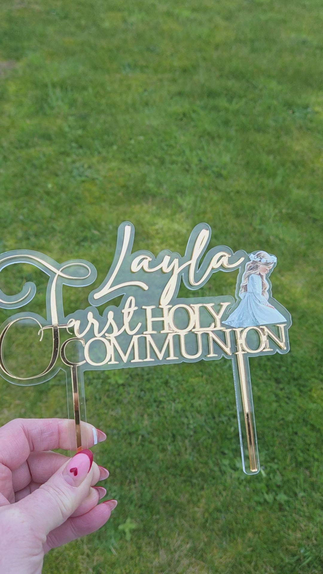 Personalised Double layered Acrylic cake topper