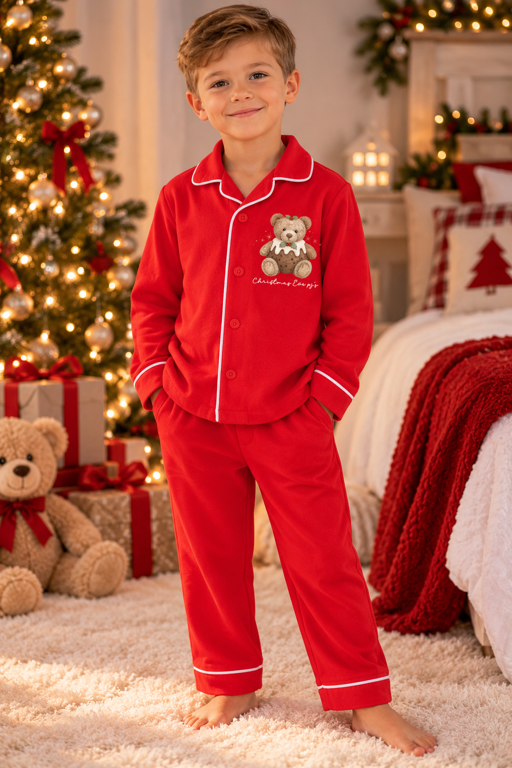 Christmas Cotton Red 2-Piece PJs