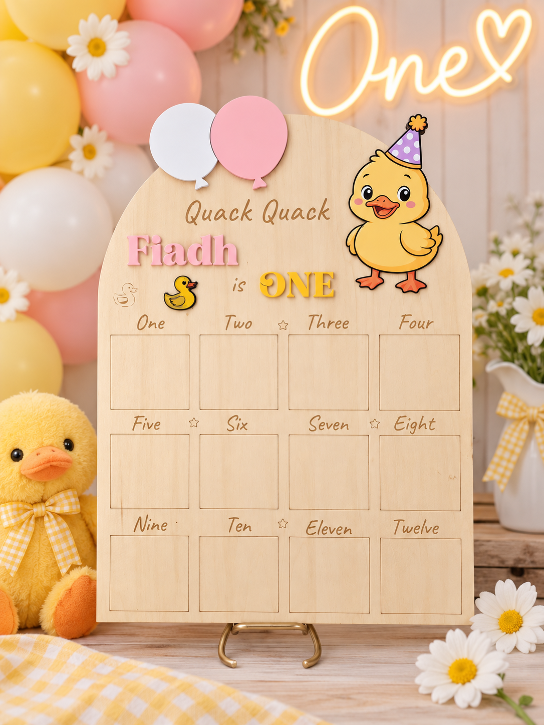 First birthday milestone sign