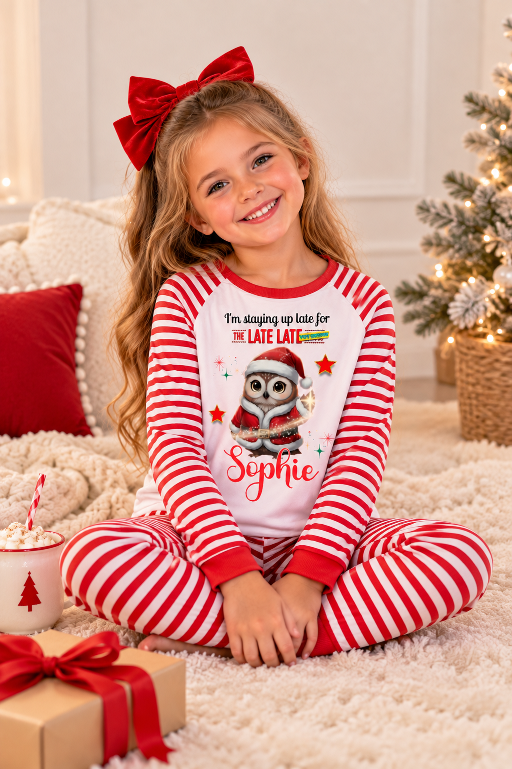 Toy show pjs red & white stripe