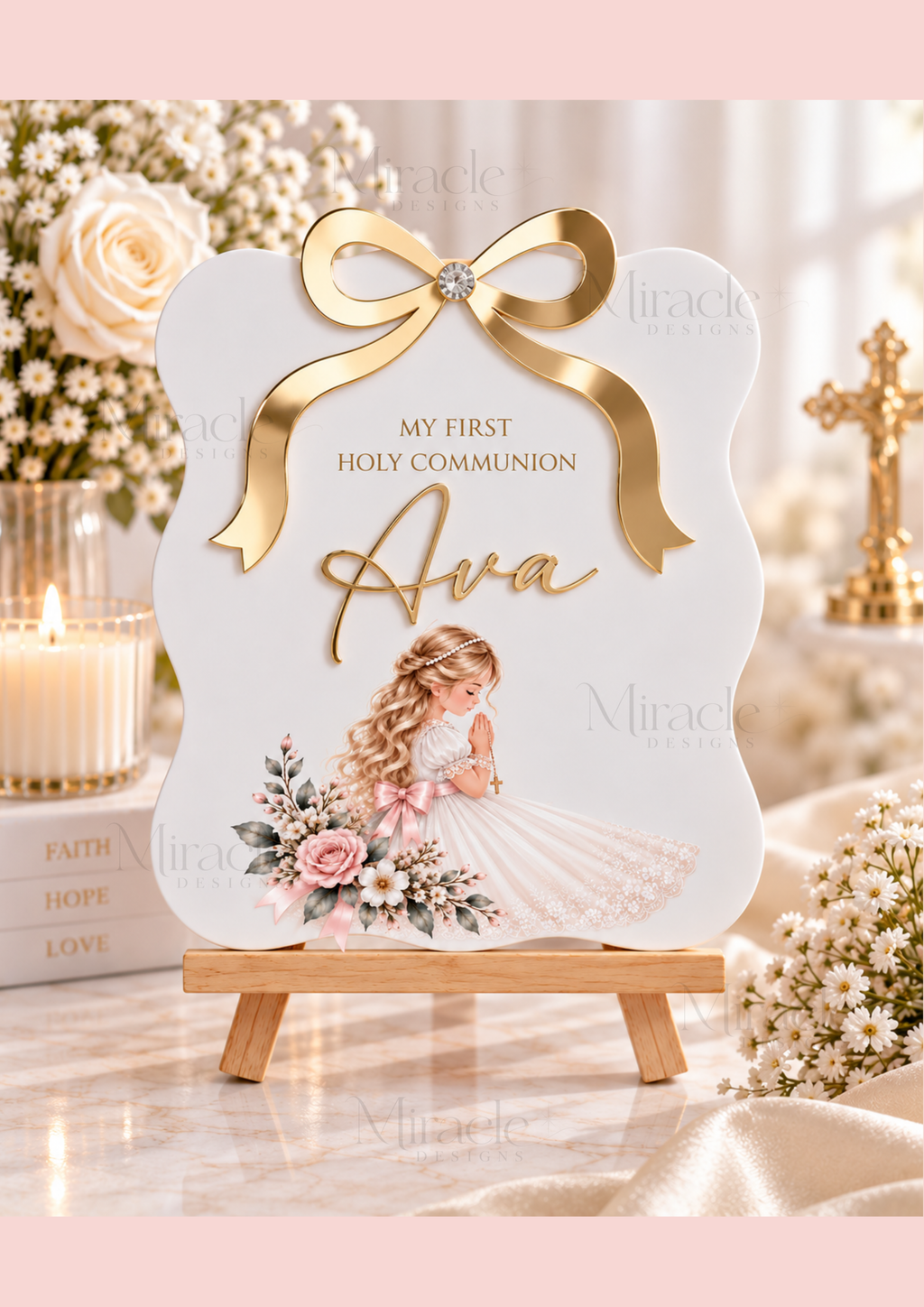 Acrylic First Holy Communion Table Sign