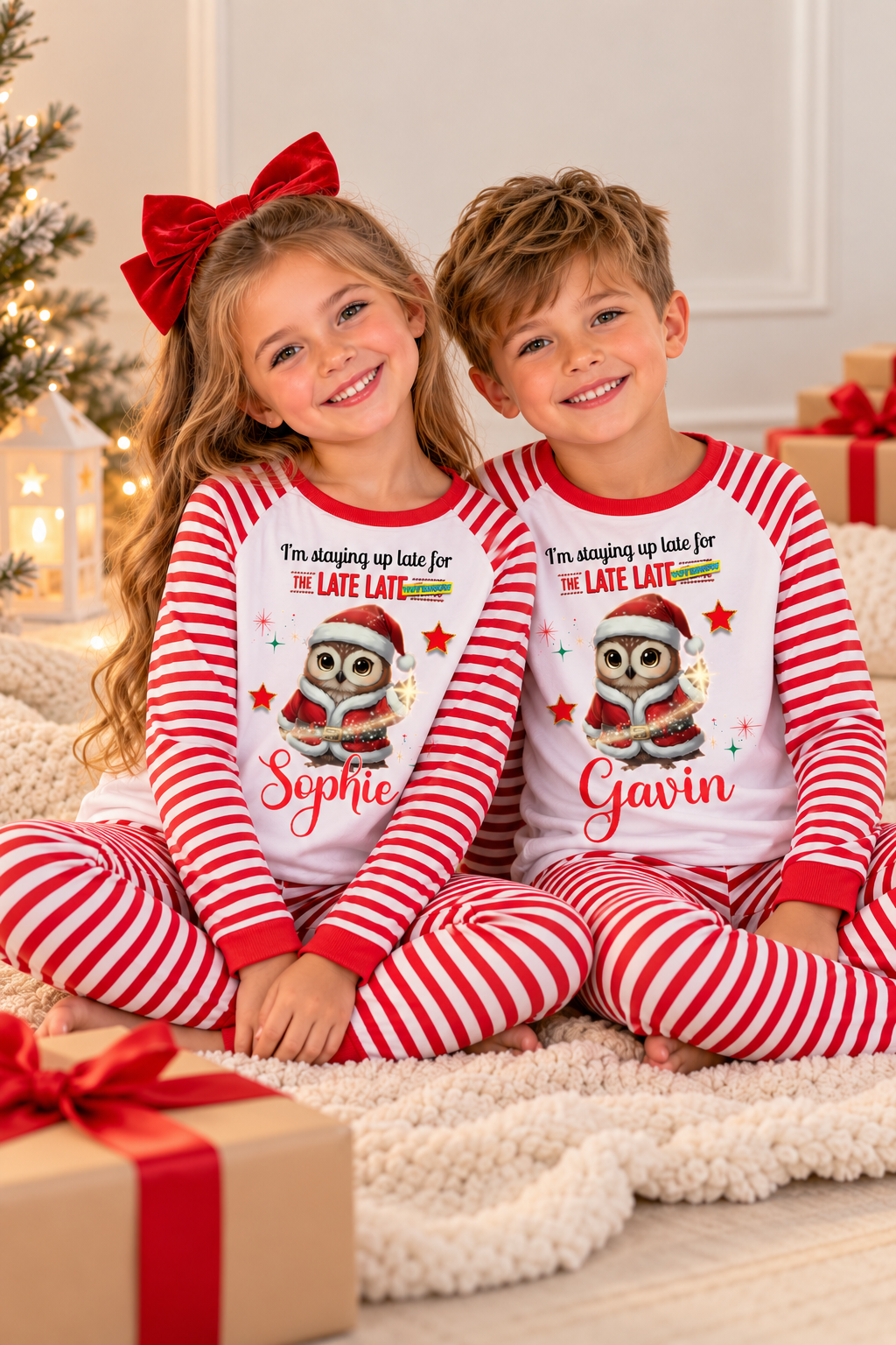 Toy show pjs red & white stripe