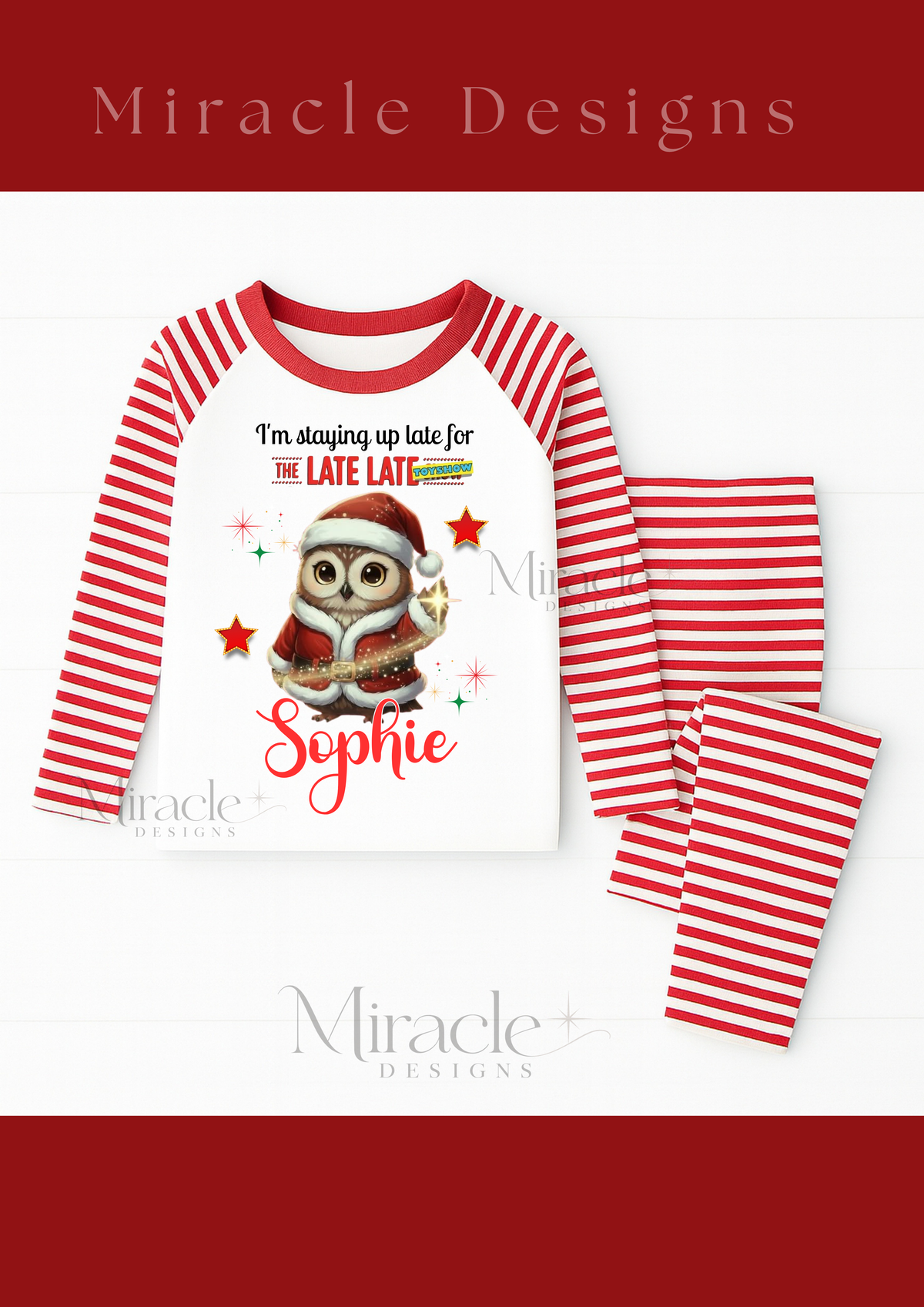 Toy show pjs red & white stripe