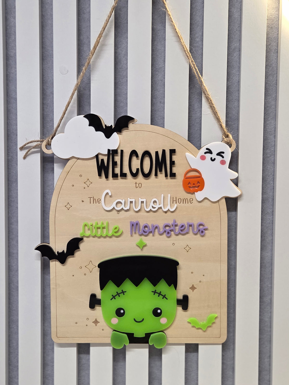 🎃 Personalised Halloween Family Door Sign