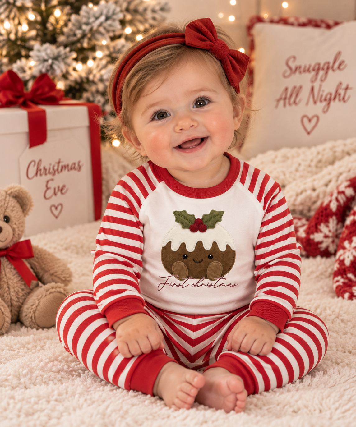 Christmas eve Cotton red stripe pjs