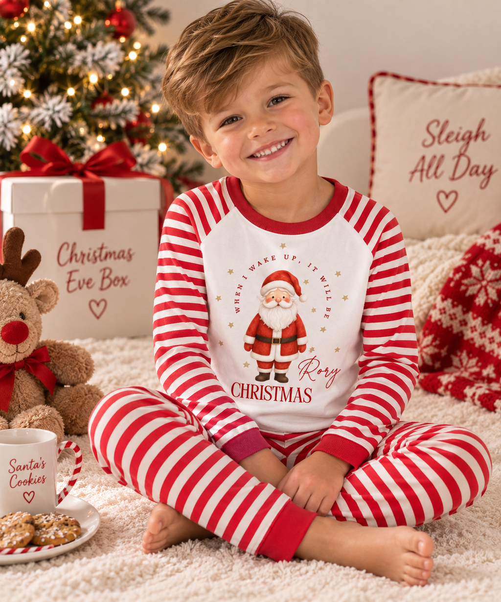 Christmas eve Cotton red stripe pjs