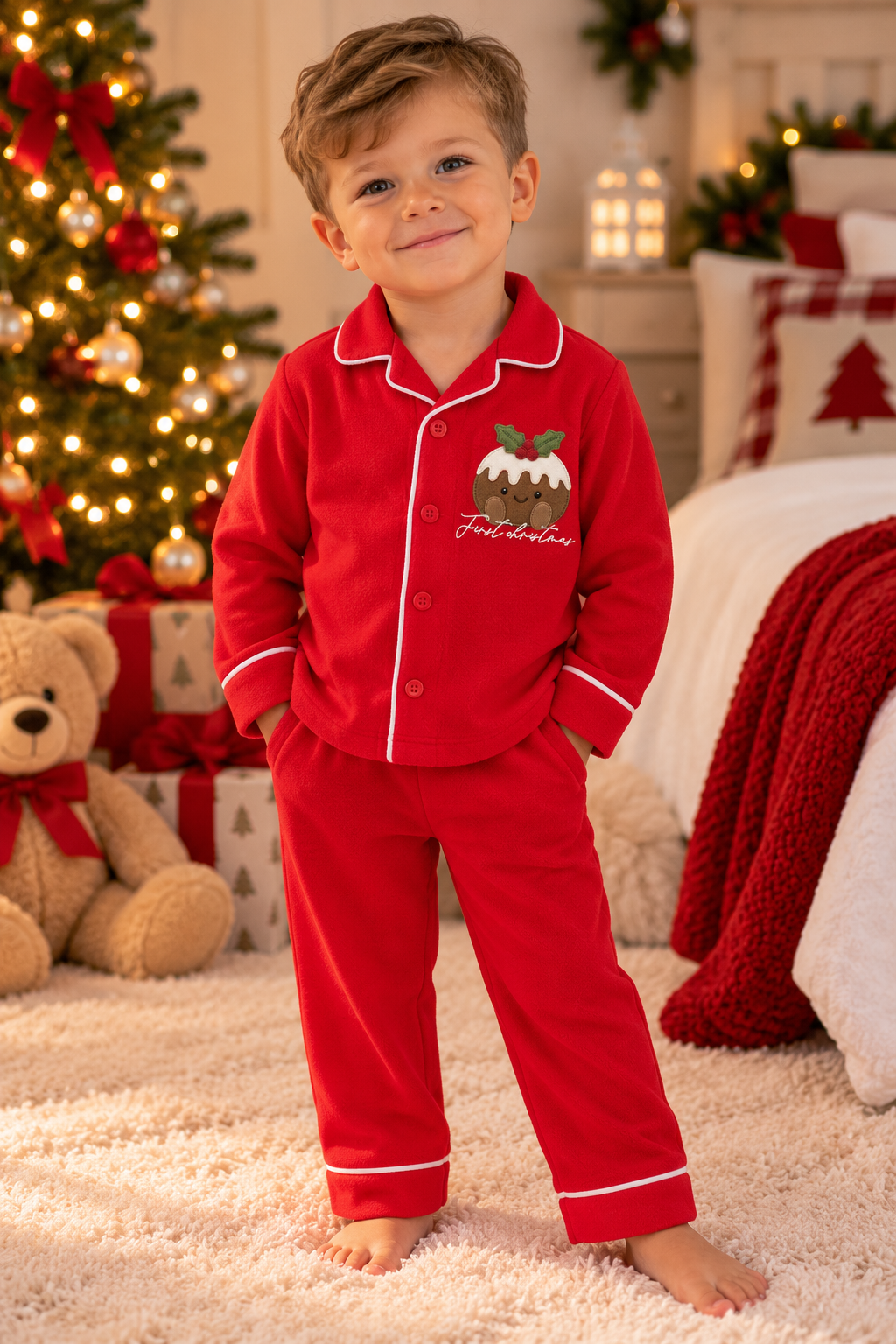 Christmas Cotton Red 2-Piece PJs